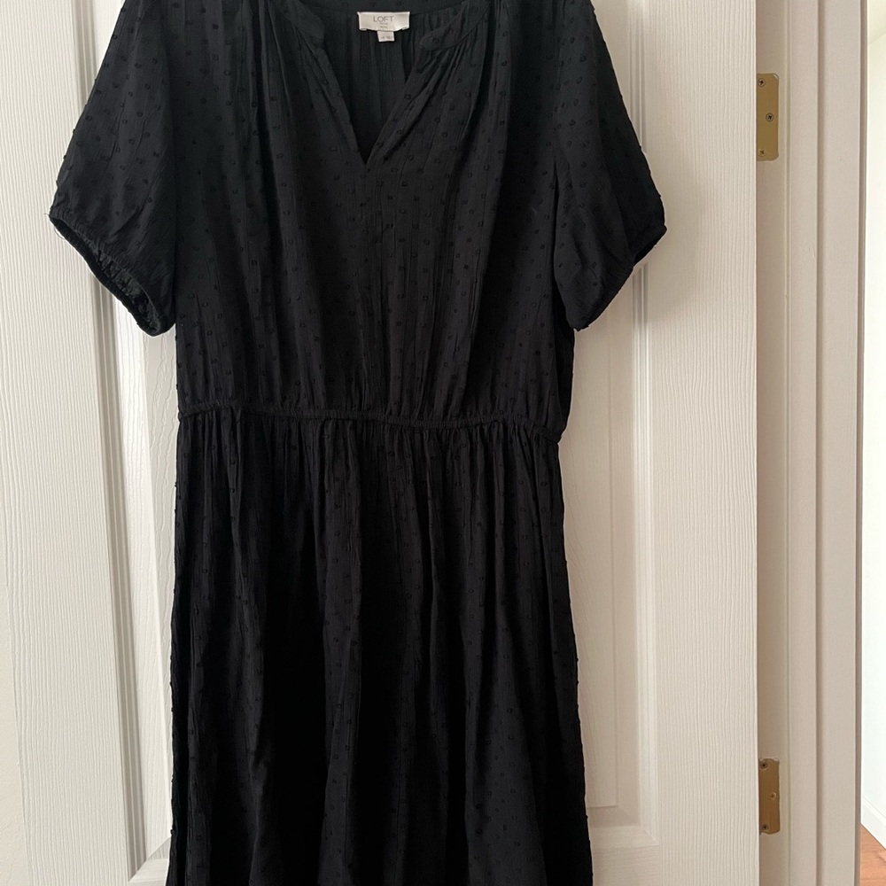 Black Dress - lightweight, elastic waist, flowy